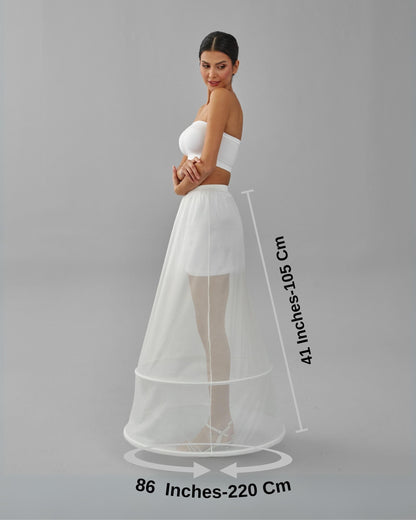 Two  Hoop Skirt , A-line Wedding Dress Underskirt, White Petticoat
