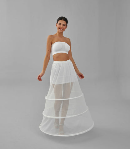 A-line Wedding Dress Underskirt, White Petticoat Skirt, Wide Hoop Skirt