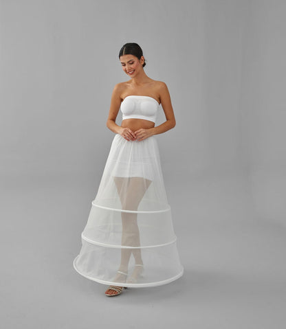 A-line Wedding Dress Underskirt, White Petticoat Skirt, Wide Hoop Skirt