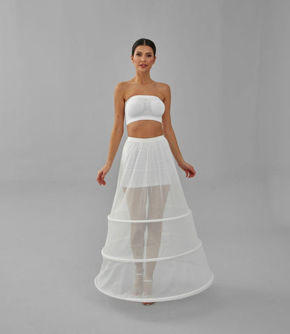 A-line Wedding Dress Underskirt, White Petticoat Skirt, Wide Hoop Skirt