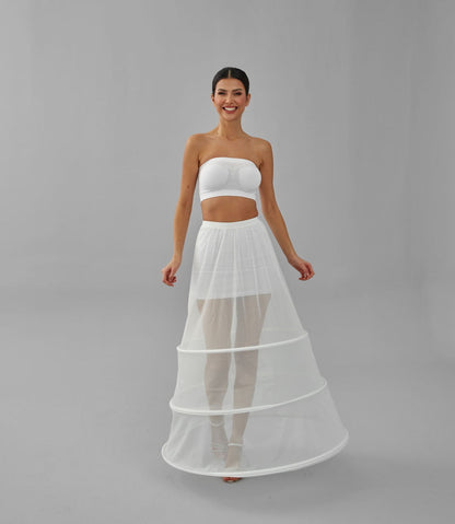 A-line Wedding Dress Underskirt, White Petticoat Skirt, Wide Hoop Skirt