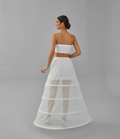 Charming White Petticoat for Wedding Gown, Four Hoop Skirt