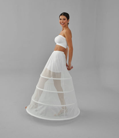 Charming White Petticoat for Wedding Gown, Four Hoop Skirt