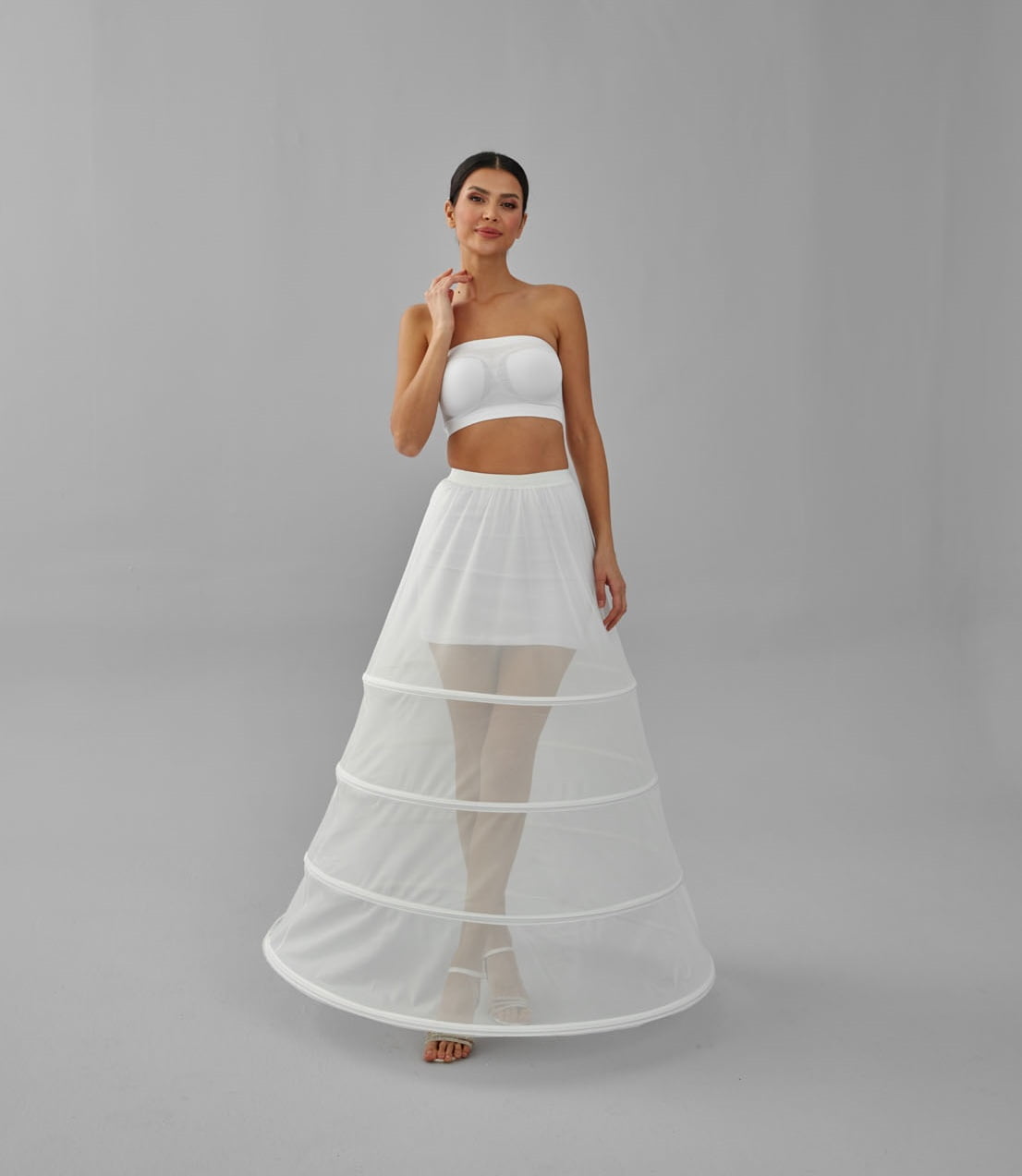 Charming White Petticoat for Wedding Gown, Four Hoop Skirt