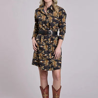 Tin Haul 2565 Cowboy Print (Black) - Women's Western Dress