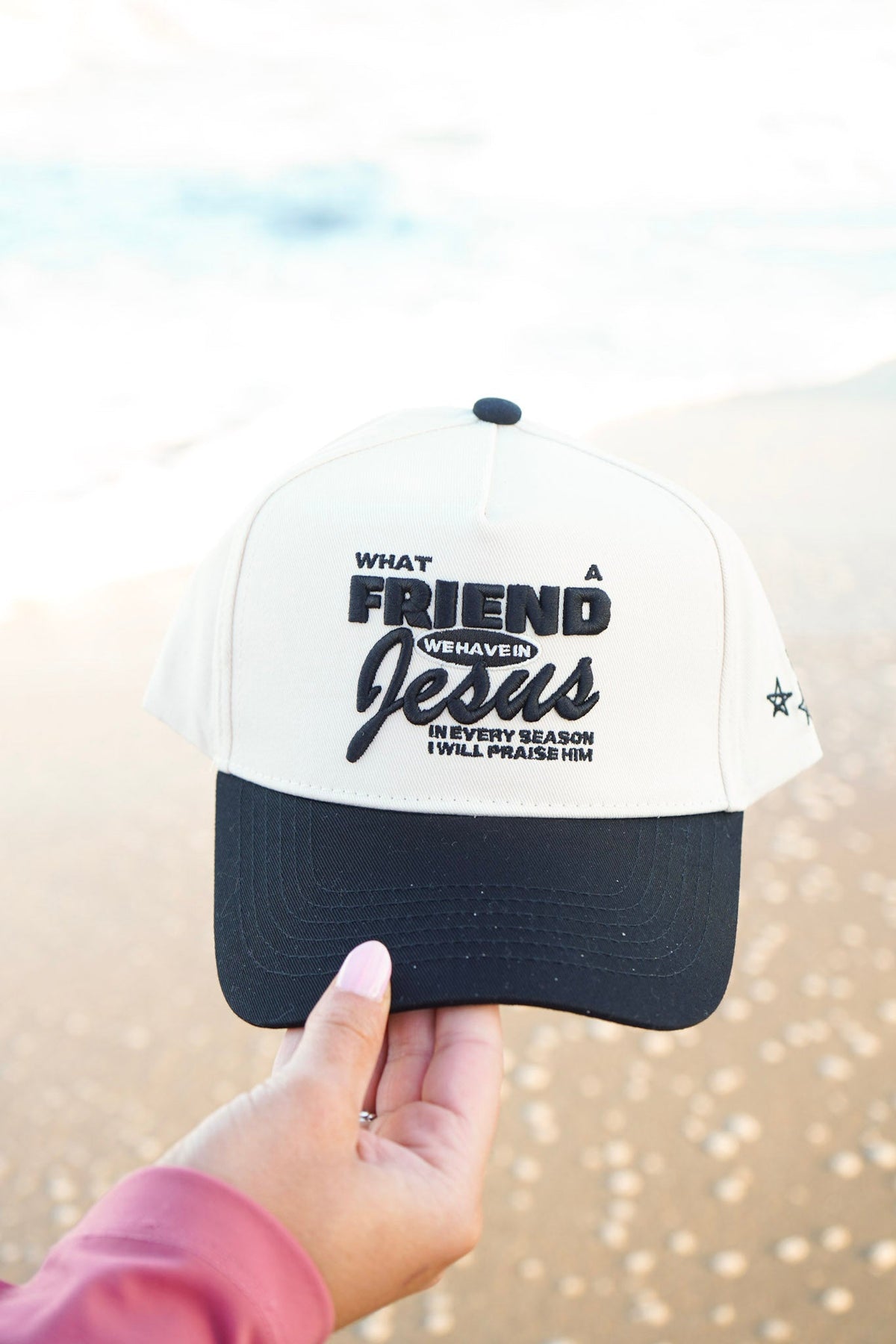 Friend in Jesus - Black Vintage Trucker Hat