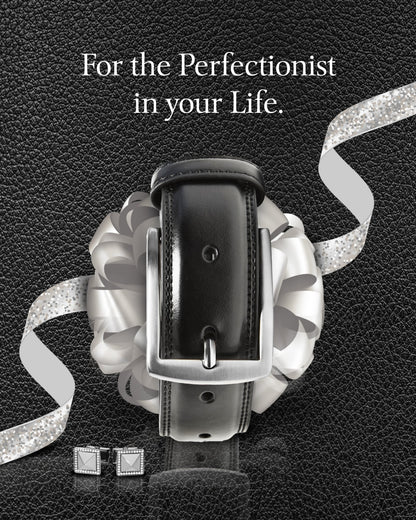 Genuine Leather Belt for Men – Zinc Alloy Buckle, 1.25" Strap