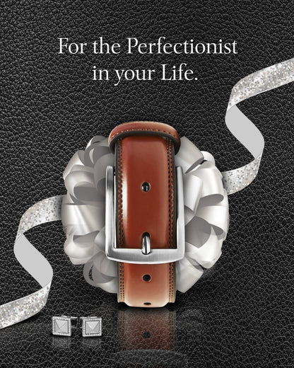 Genuine Leather Belt for Men – Zinc Alloy Buckle, 1.25" Strap