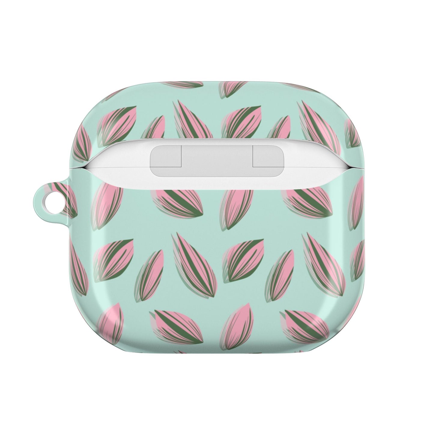 Tradescantia Nanouk Pattern Earbud Case – Slim Protective Cover With Carabiner