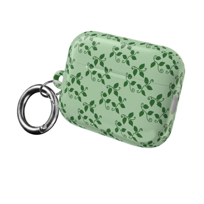 Pothos Pattern Earbud Case – Slim Protective Cover With Carabiner