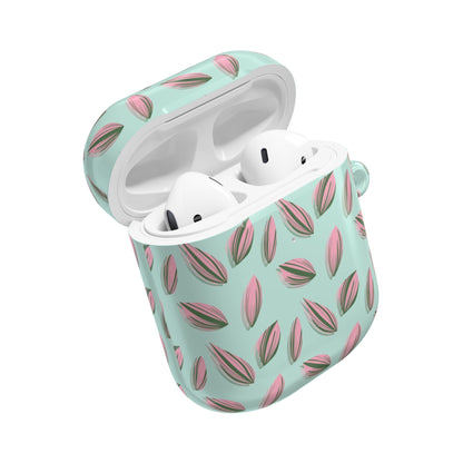 Tradescantia Nanouk Pattern Earbud Case – Slim Protective Cover With Carabiner