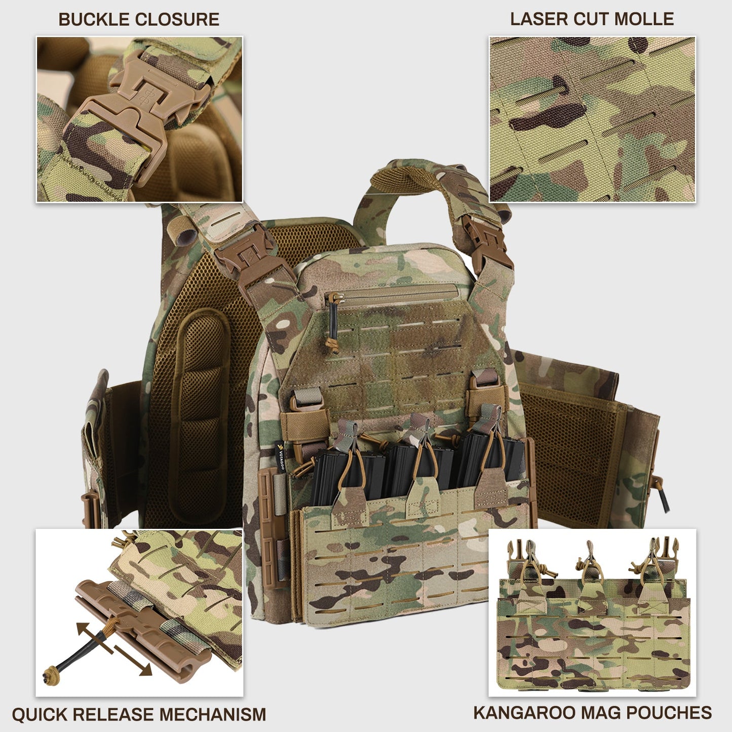 Votagoo 1000D Nylon Military Vest Quick Release Y014 Tactical Vest