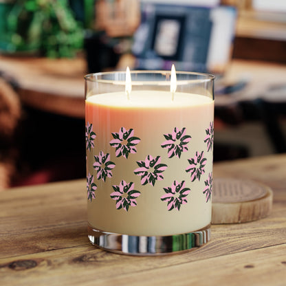 Pink Princess Philodendron Pattern Soy Candle 11 oz – Three Scent Options