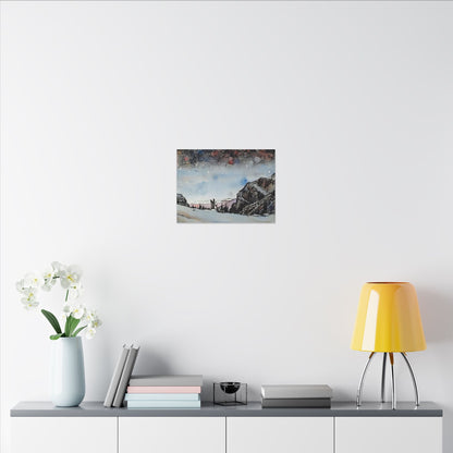 Scenic Canvas Wall Art, Mountain Landscape Decor, Starry Night Artwork, Nature Lover Gift, Home Interior Accent, Holiday Decoration