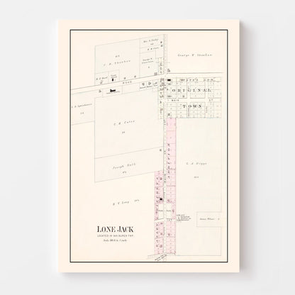 Vintage Map of Lone Jack, Missouri 1904