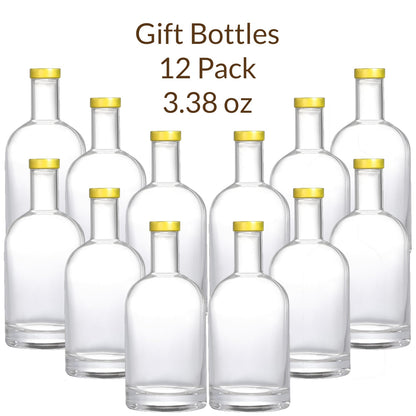 3.38 OZ Premium Glass Cork Top Bottle for Gifting Vanilla Extract with Label 100 ml