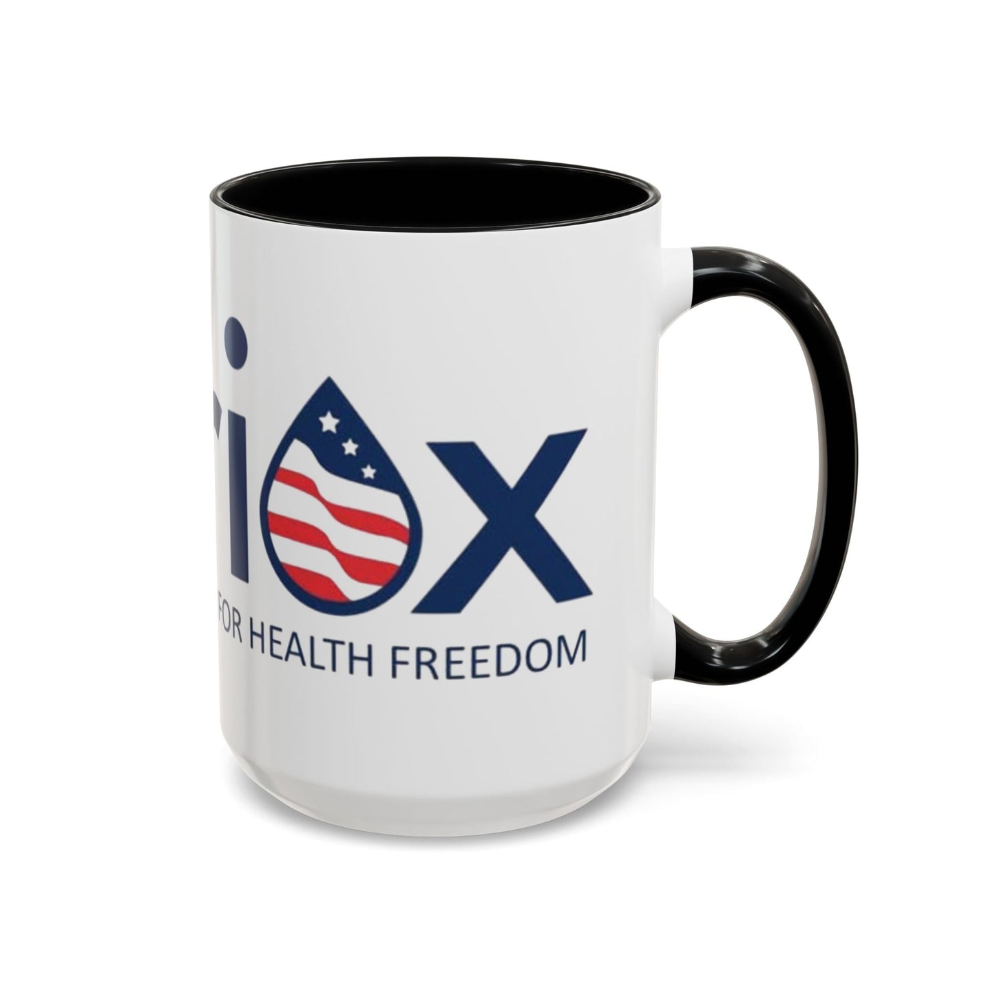 Patriox Accent Coffee Mug — American Flag Drop Logo, 'Water for Health Freedom'