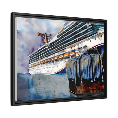 Cruise Ship Matte Canvas Wall Art, Nautical Home Decor, Framed Maritime Print, Unique Gift for Travelers, Ocean Lover's Wall Decor