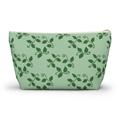 Pothos Pattern Accessory Pouch – Zippered Catch-All With T-Bottom