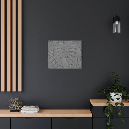 Grey Monstera Canvas Print – Botanical Wall Art