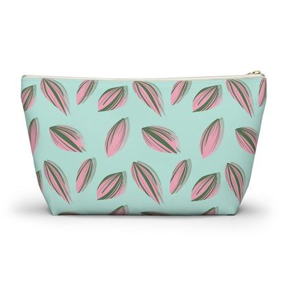 Tradescantia Nanouk Pattern Accessory Pouch – Zippered Catch-All With T-Bottom