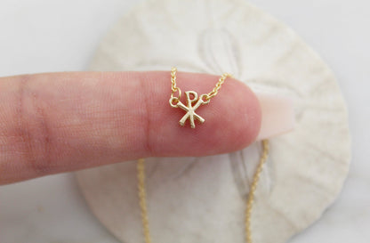 14K Gold Chi Rho Necklace