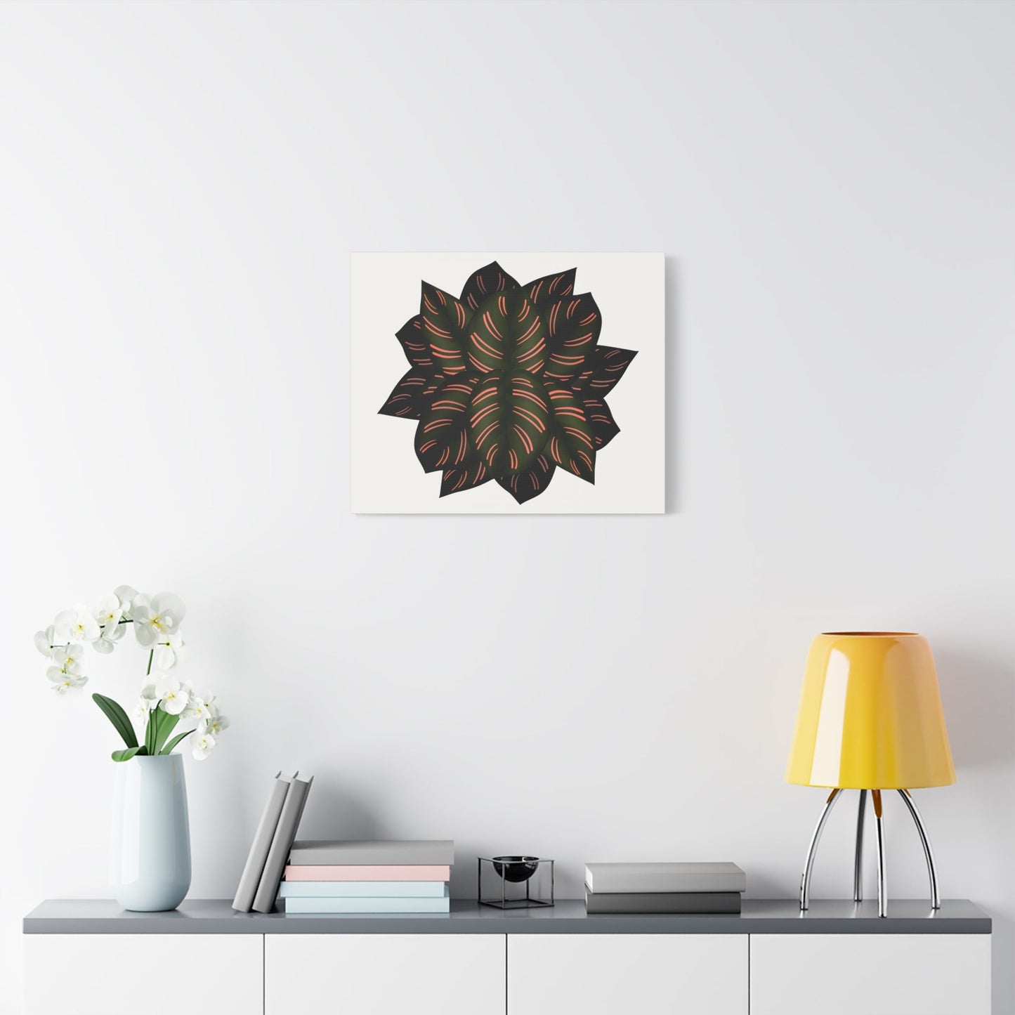 Calathea Pinstripe Canvas Print – Botanical Wall Art