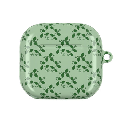Pothos Pattern Earbud Case – Slim Protective Cover With Carabiner