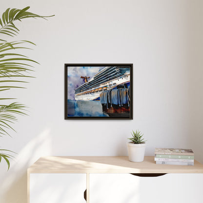 Cruise Ship Matte Canvas Wall Art, Nautical Home Decor, Framed Maritime Print, Unique Gift for Travelers, Ocean Lover's Wall Decor