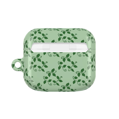 Pothos Pattern Earbud Case – Slim Protective Cover With Carabiner