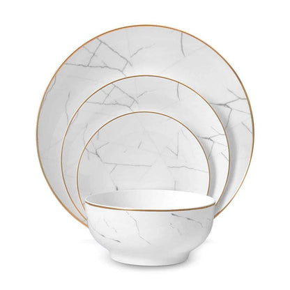 Carrara Marble Dinnerware Set - 16 Piece Set