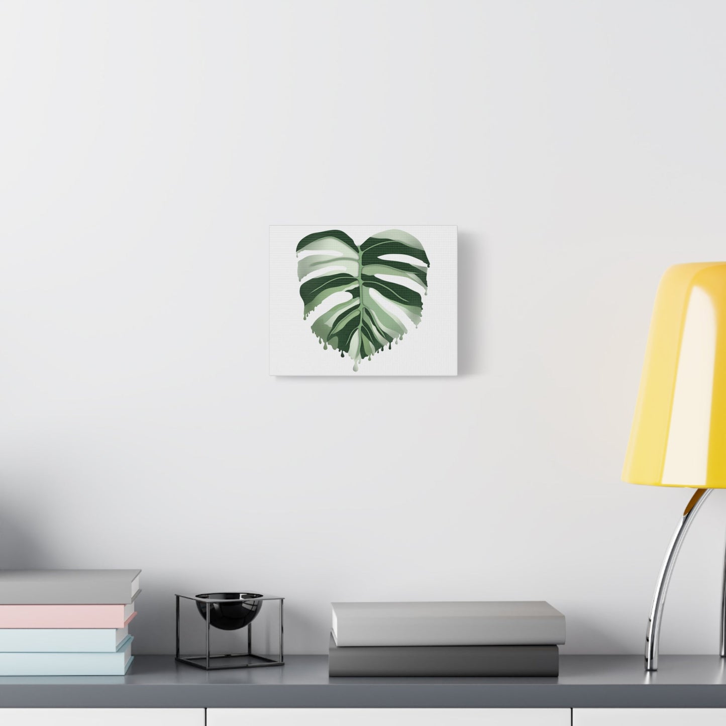 Melting Monstera Albo Canvas Print – Botanical Wall Art