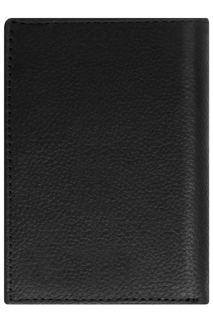Genuine Leather Trifold Wallet – Flip-Up Dual ID Windows, RFID Blocking