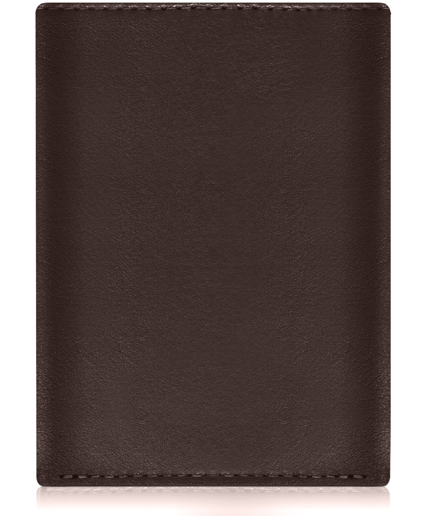 Genuine Leather Trifold Wallet – Flip-Up Dual ID Windows, RFID Blocking