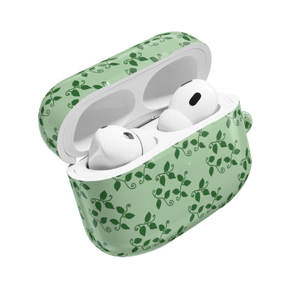 Pothos Pattern Earbud Case – Slim Protective Cover With Carabiner