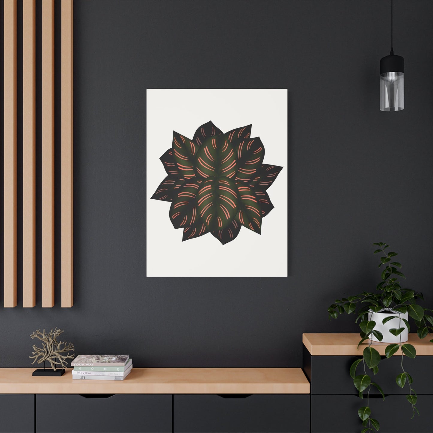Calathea Pinstripe Canvas Print – Botanical Wall Art