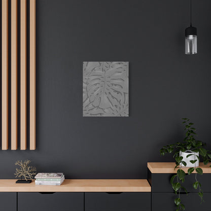 Grey Monstera Canvas Print – Botanical Wall Art