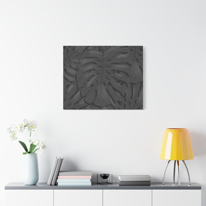Charcoal Monstera Canvas Print – Botanical Wall Art