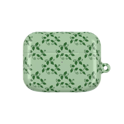 Pothos Pattern Earbud Case – Slim Protective Cover With Carabiner