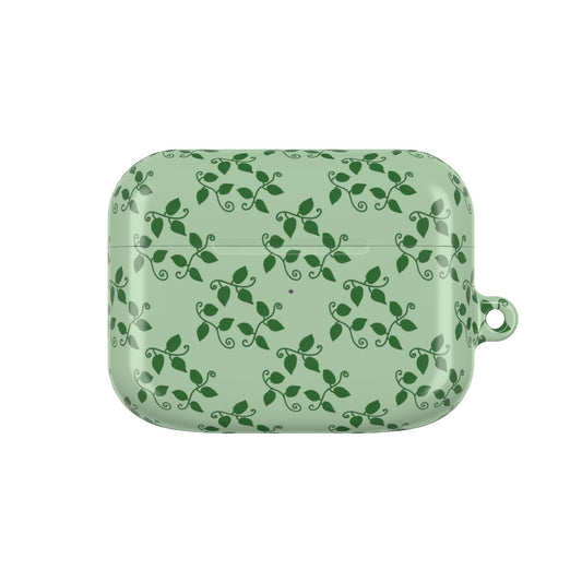 Pothos Pattern Earbud Case – Slim Protective Cover With Carabiner