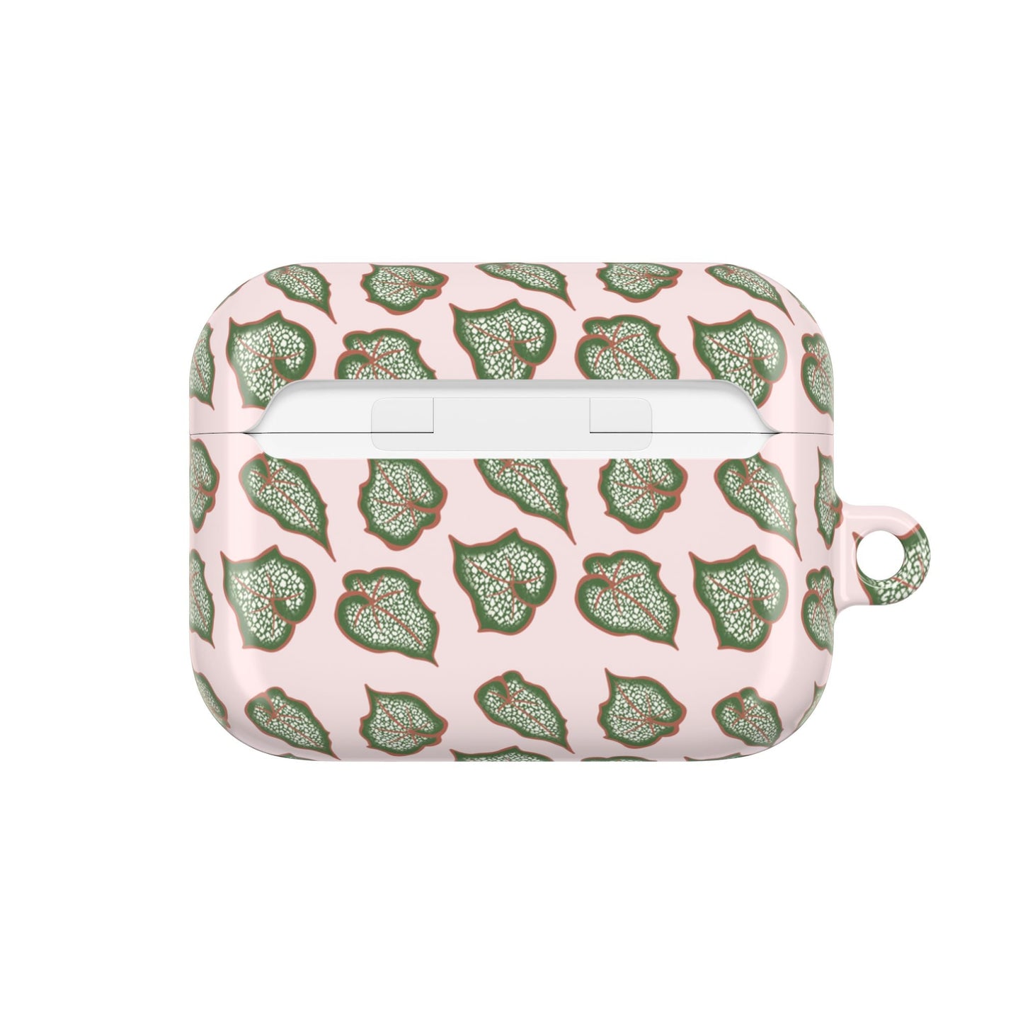 Begonia Pattern Earbud Case – Slim Protective Cover With Carabiner