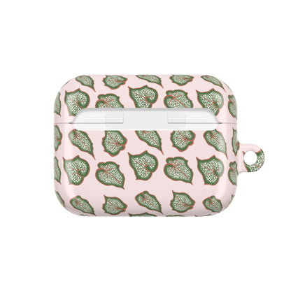 Begonia Pattern Earbud Case – Slim Protective Cover With Carabiner