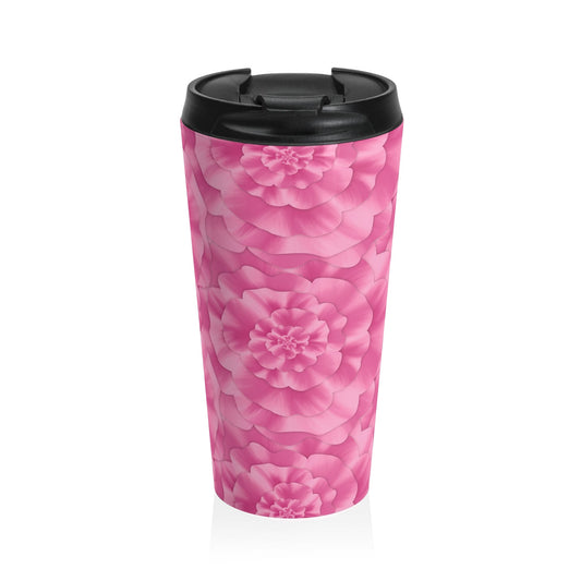Peony Pattern 15 oz Vacuum Insulated Stainless Steel Travel Tumbler
