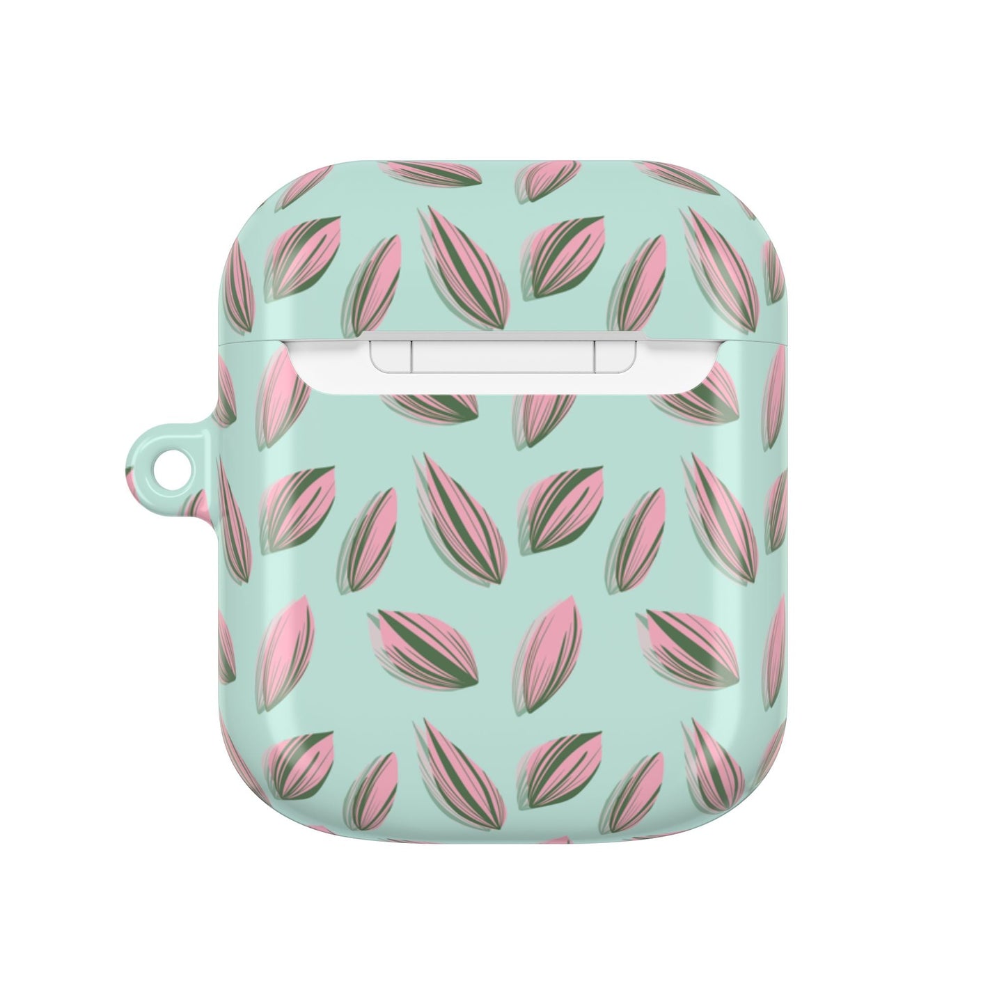 Tradescantia Nanouk Pattern Earbud Case – Slim Protective Cover With Carabiner