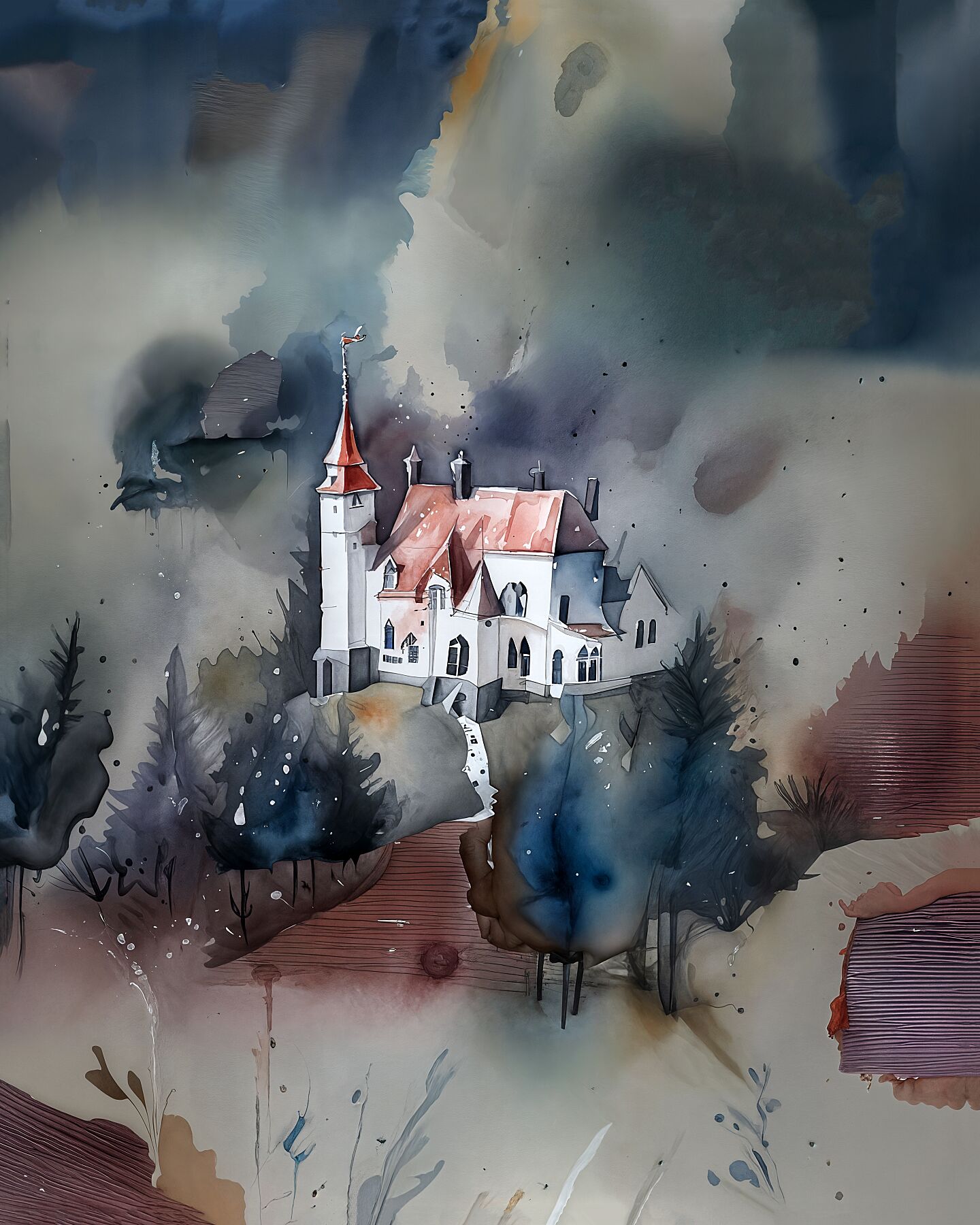 Mystical Castle Fine Art Print - Abstract Wall Decor, Home Office Decor, Gift for Art Lovers, Cozy Living Room Accent