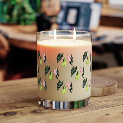 Alocasia Pattern Soy Candle 11 oz – Three Scent Options
