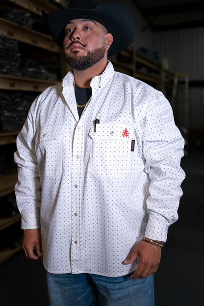 FR Pearl Snap Work Shirt - Phantom White