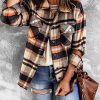 Multicolor Plaid Casual Button Up Flannel Shacket Anytime