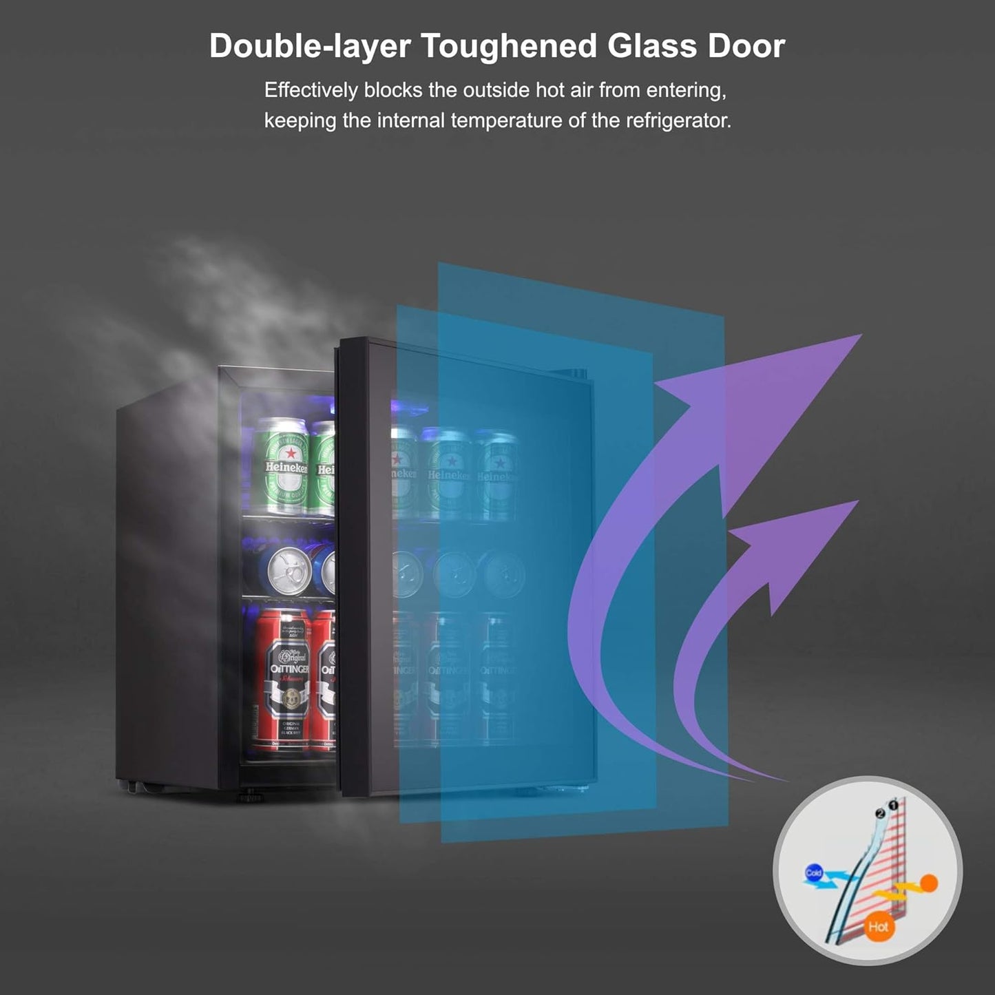 1.6 Cu.ft Mini Beverage Refrigerator and Cooler W5836H