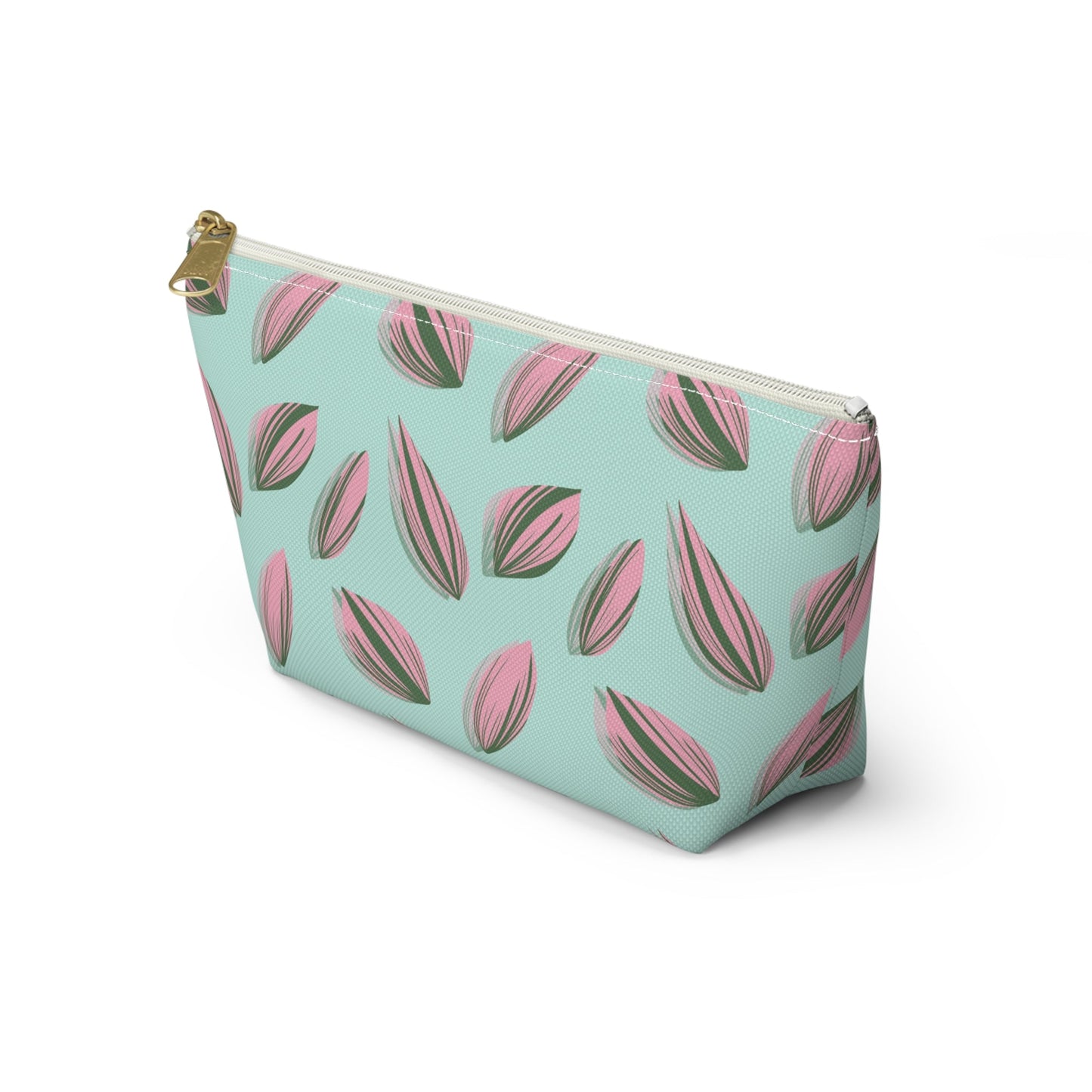 Tradescantia Nanouk Pattern Accessory Pouch – Zippered Catch-All With T-Bottom